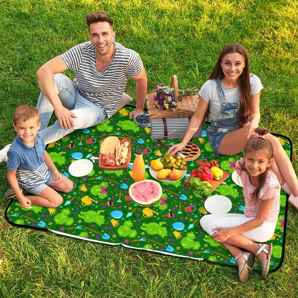 Flower And Garden Zipper Picnic Mat