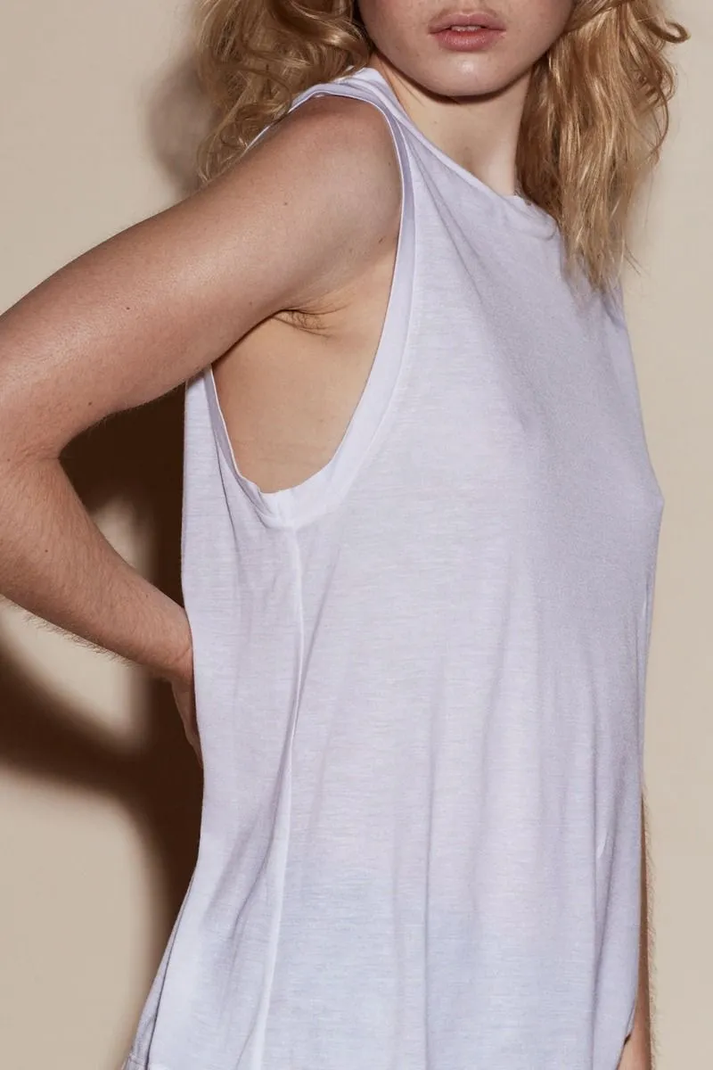 FRANCES DE LOURDES Brando Tank Whiteb