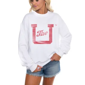 Gameday Couture Utah Utes Women's White Run It Back Perfect Crewneck Pullover Sweatshirt