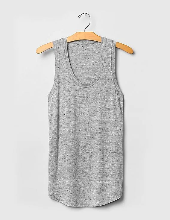 GAP Women Grey Fluid Shirttail Tank