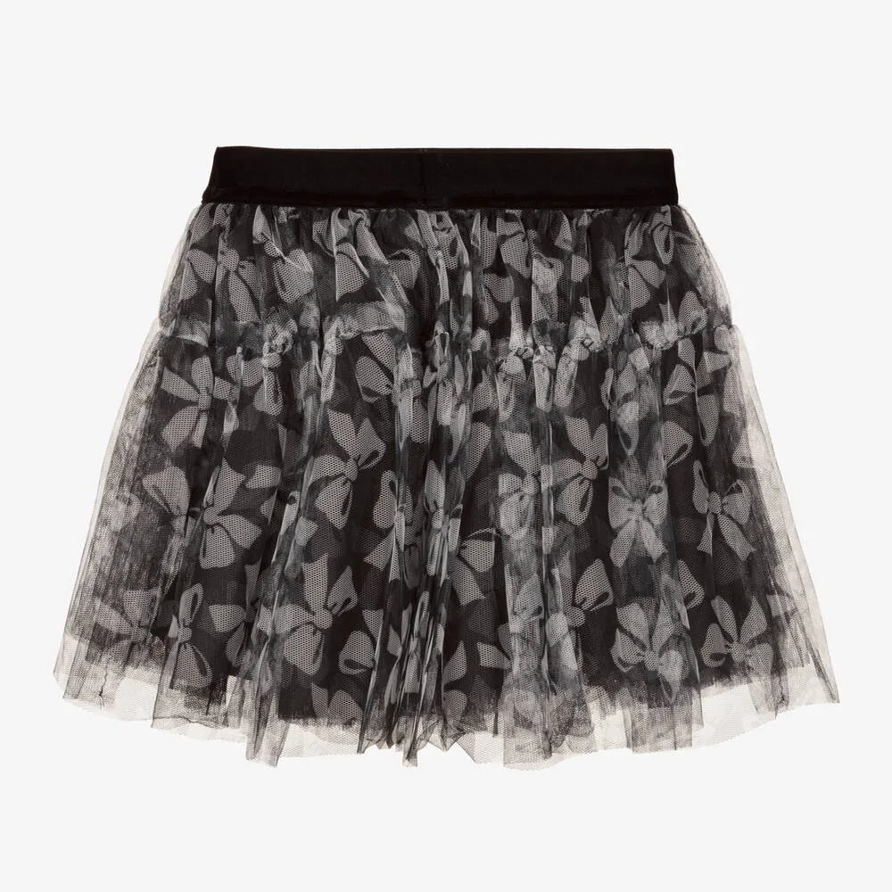 Girls Black Hearts Tutu Skirt