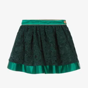 Girls Green Lace Skirt