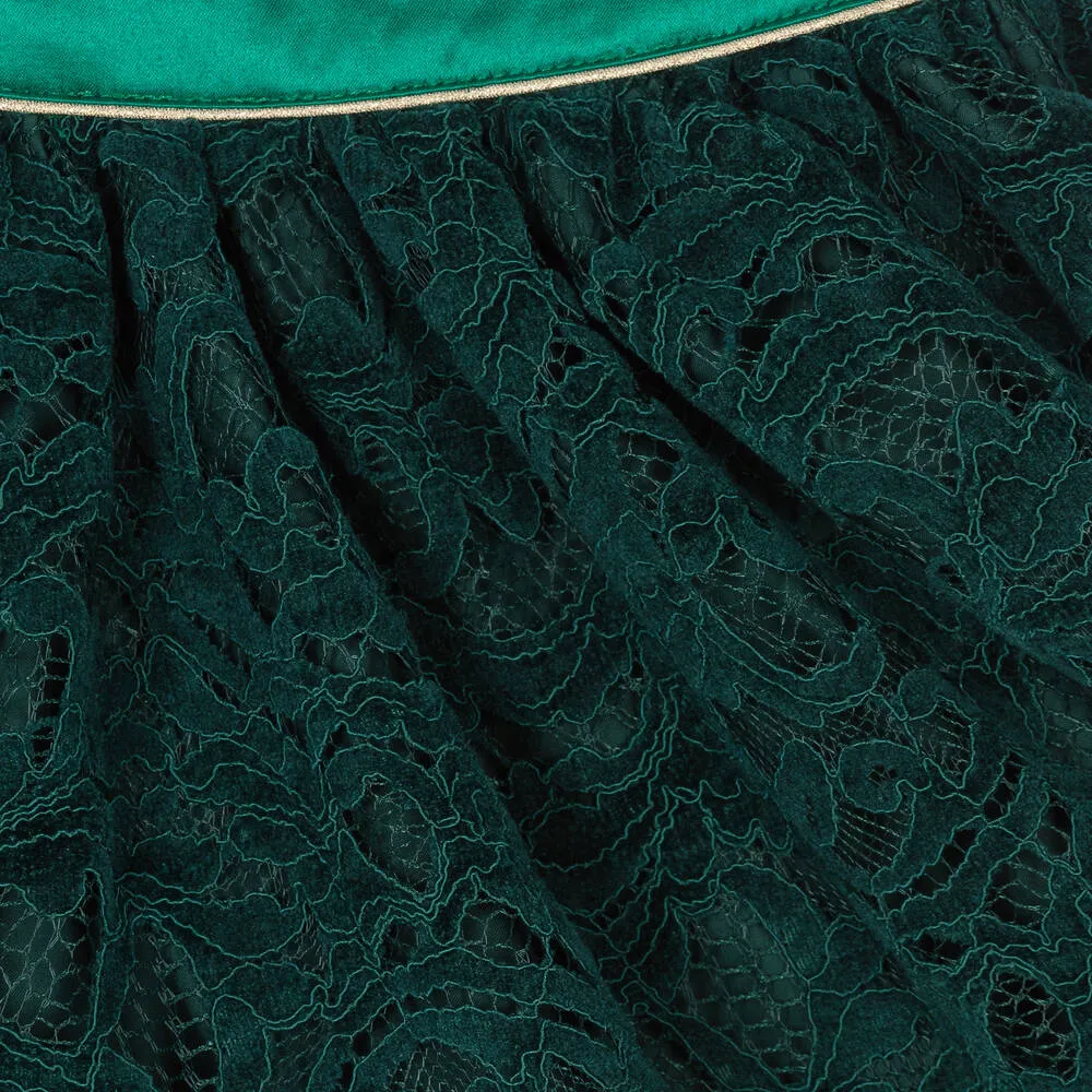 Girls Green Lace Skirt