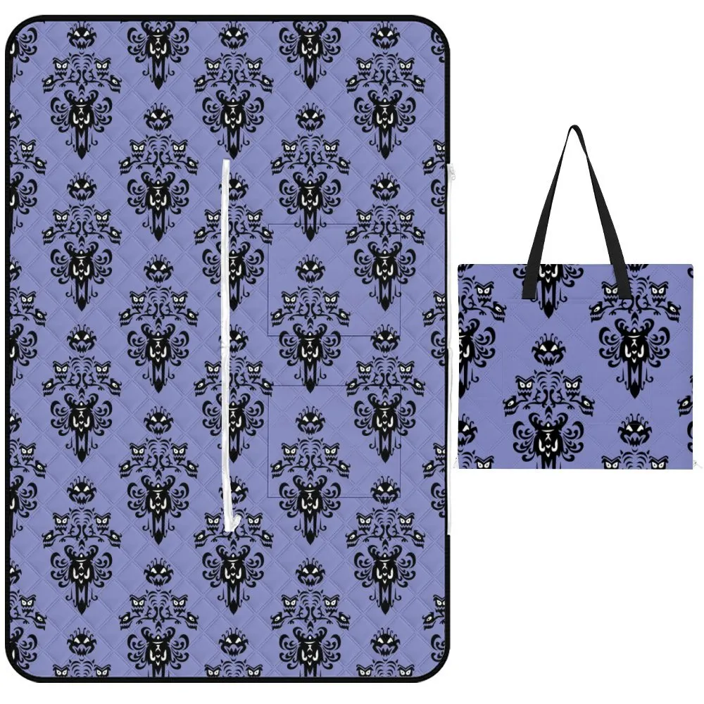 Haunted Mansion Wallpaper Zipper Picnic Mat