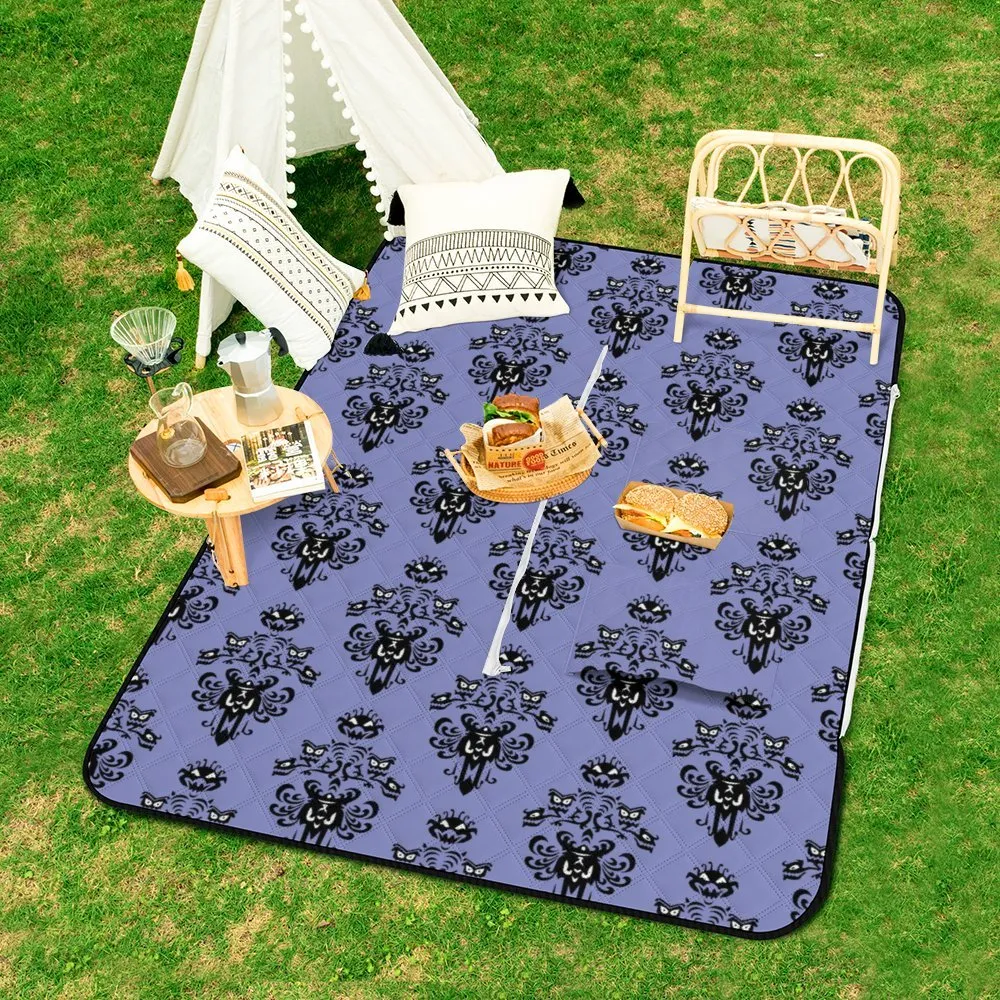 Haunted Mansion Wallpaper Zipper Picnic Mat