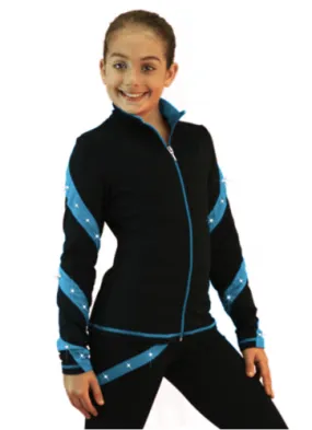 J636F Spiral jacket Fleeced Turquoise