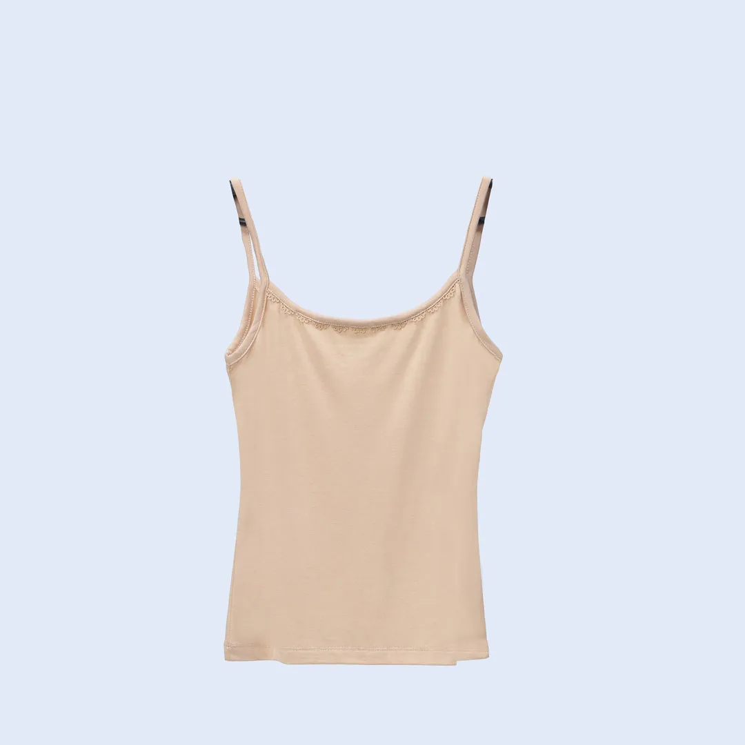 Khaki Laced Tank Top PS4020