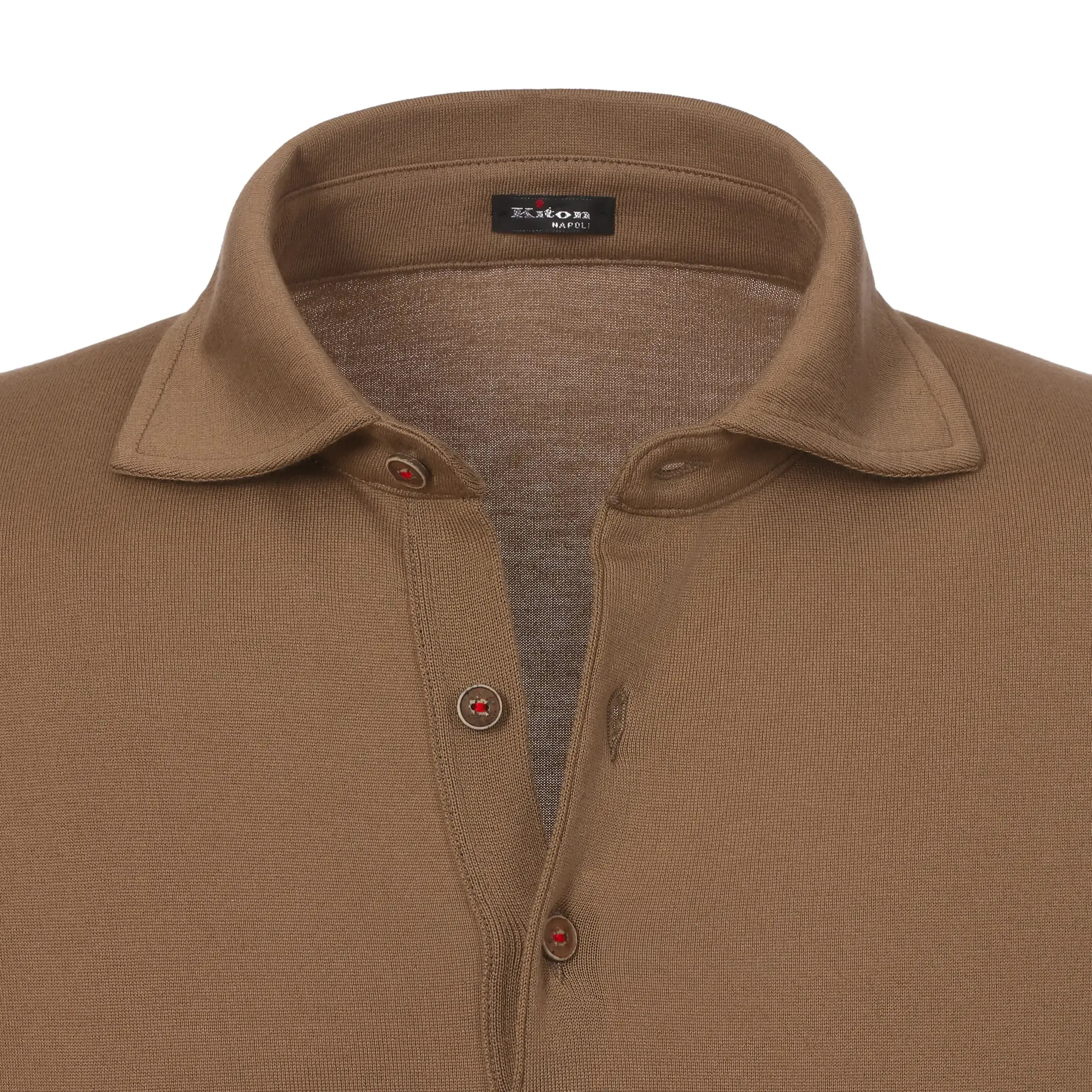  Kiton Cotton Polo Shirt in Coffee