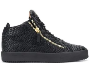 Kriss Lizard-Effect Sneakers - Black