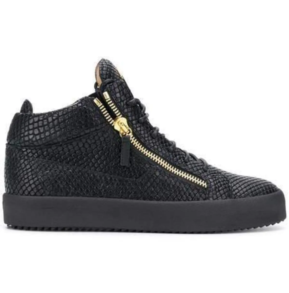 Kriss Lizard-Effect Sneakers - Black