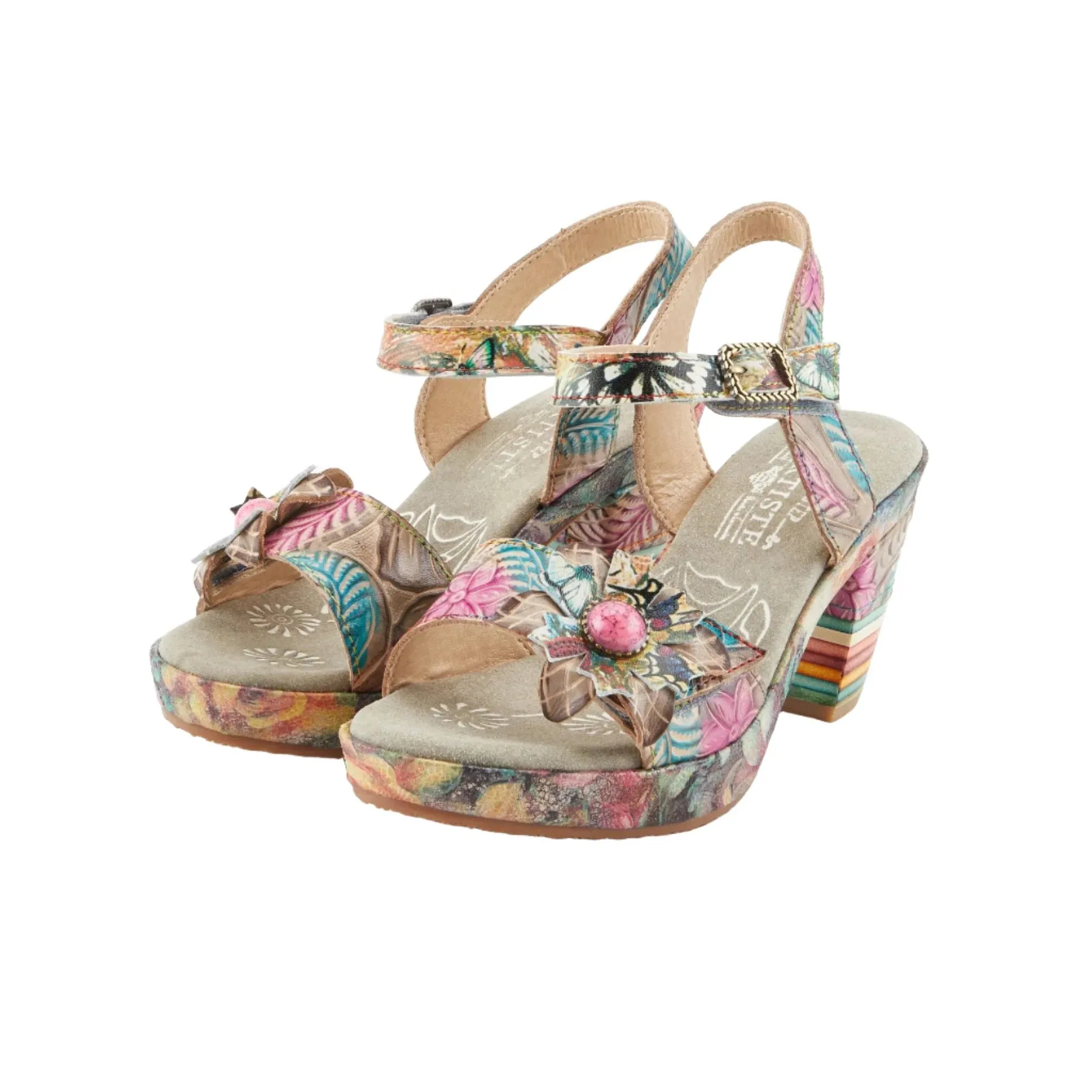 L'Artiste by Spring Step Women's Leilanie Sandals - Grey Multi