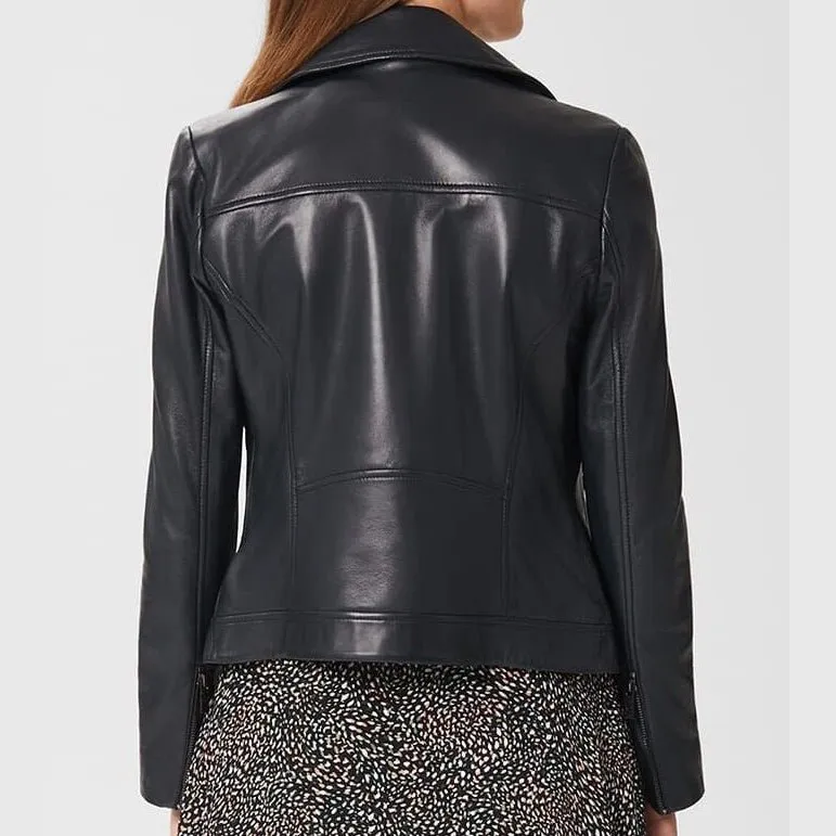 Ladies Dakota Soft Leather Jacket in Black