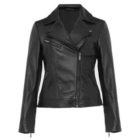 Ladies Dakota Soft Leather Jacket in Black