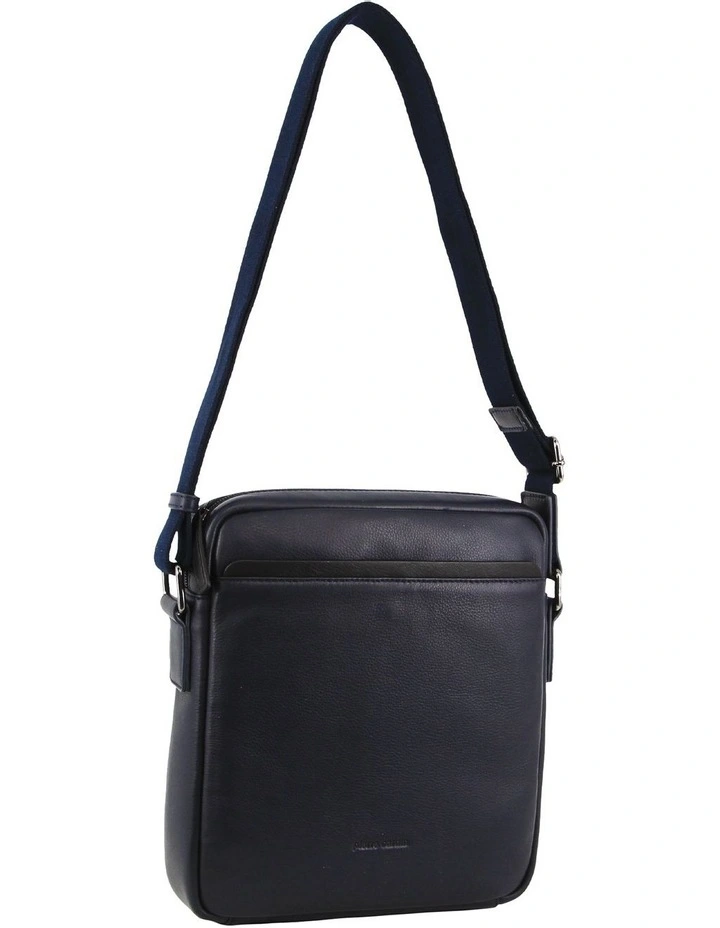 Leather Cross-Body Bag in Navy