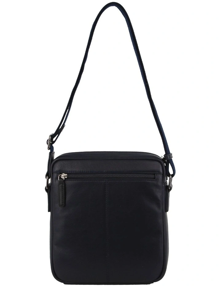 Leather Cross-Body Bag in Navy