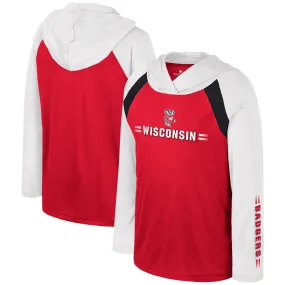 Lids Youth Colosseum Red Wisconsin Badgers Eddie Multi-Hit Raglan Long Sleeve Hoodie T-Shirt