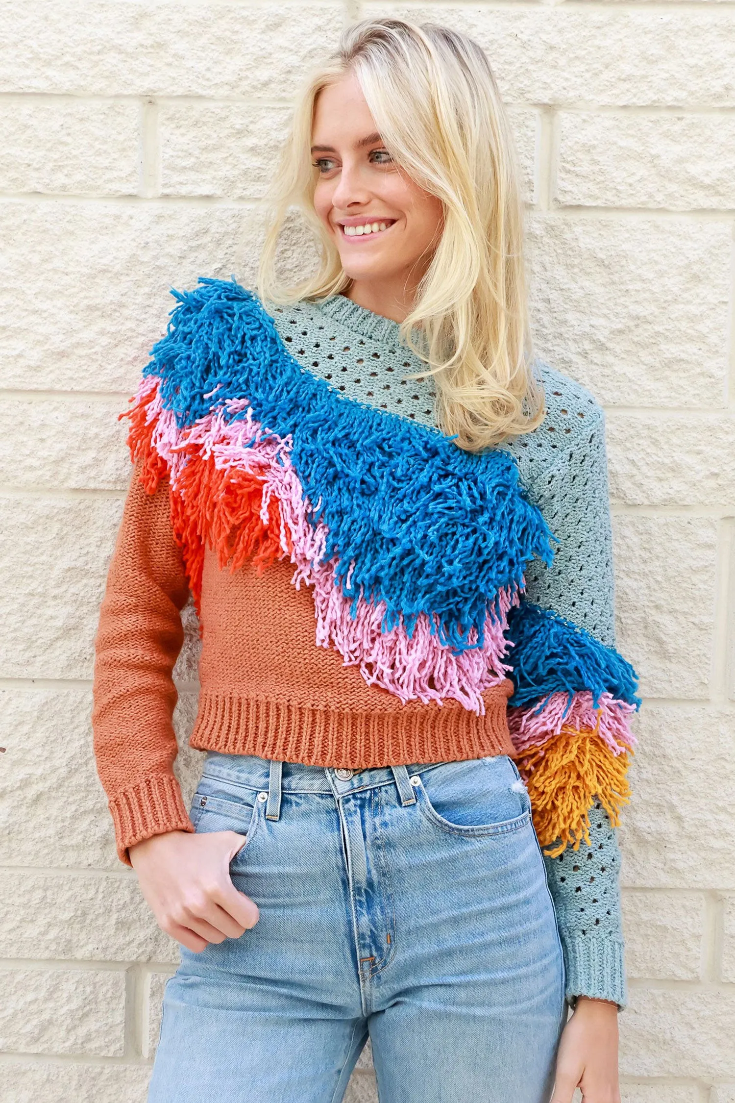 LINGUA FRANCA Wave Fringe Pullover - FINAL SALE