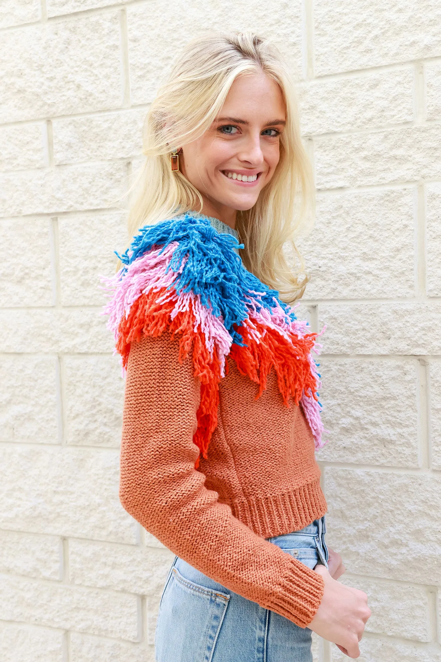 LINGUA FRANCA Wave Fringe Pullover - FINAL SALE