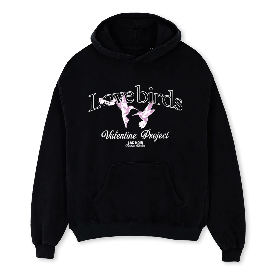 LOVEBIRDS LAC NOIR Black Oversized Hoodie.