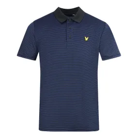 Lyle & Scott Navy Blue Golf Microstripe Polo Shirt