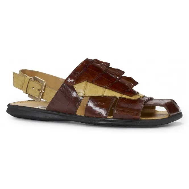 Mauri 5067 Lambro Crocodile & Hornback Sandals Gold & Yellow Pepper (Special Order)