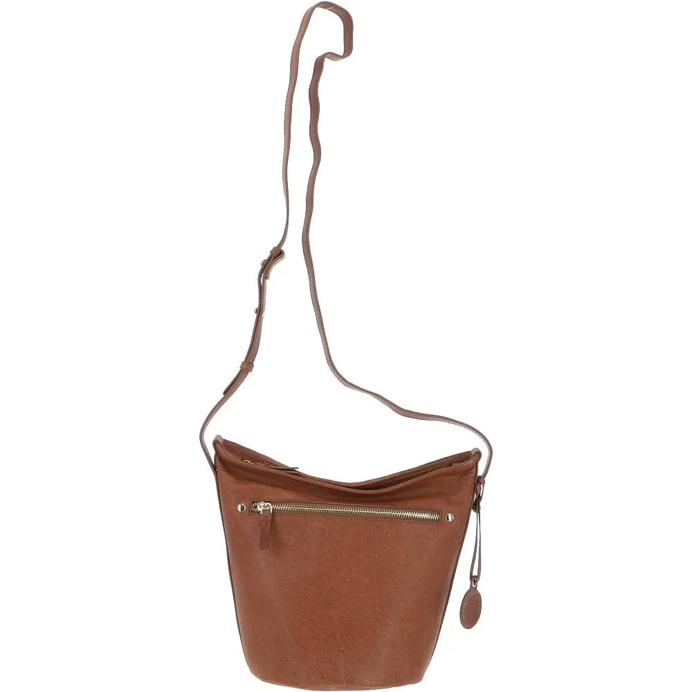 Medium Leather Cross Body Bag Nut - 62880