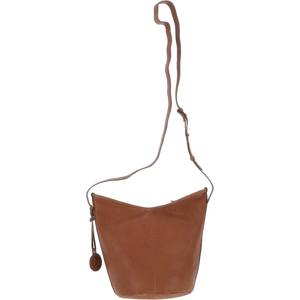 Medium Leather Cross Body Bag Nut - 62880