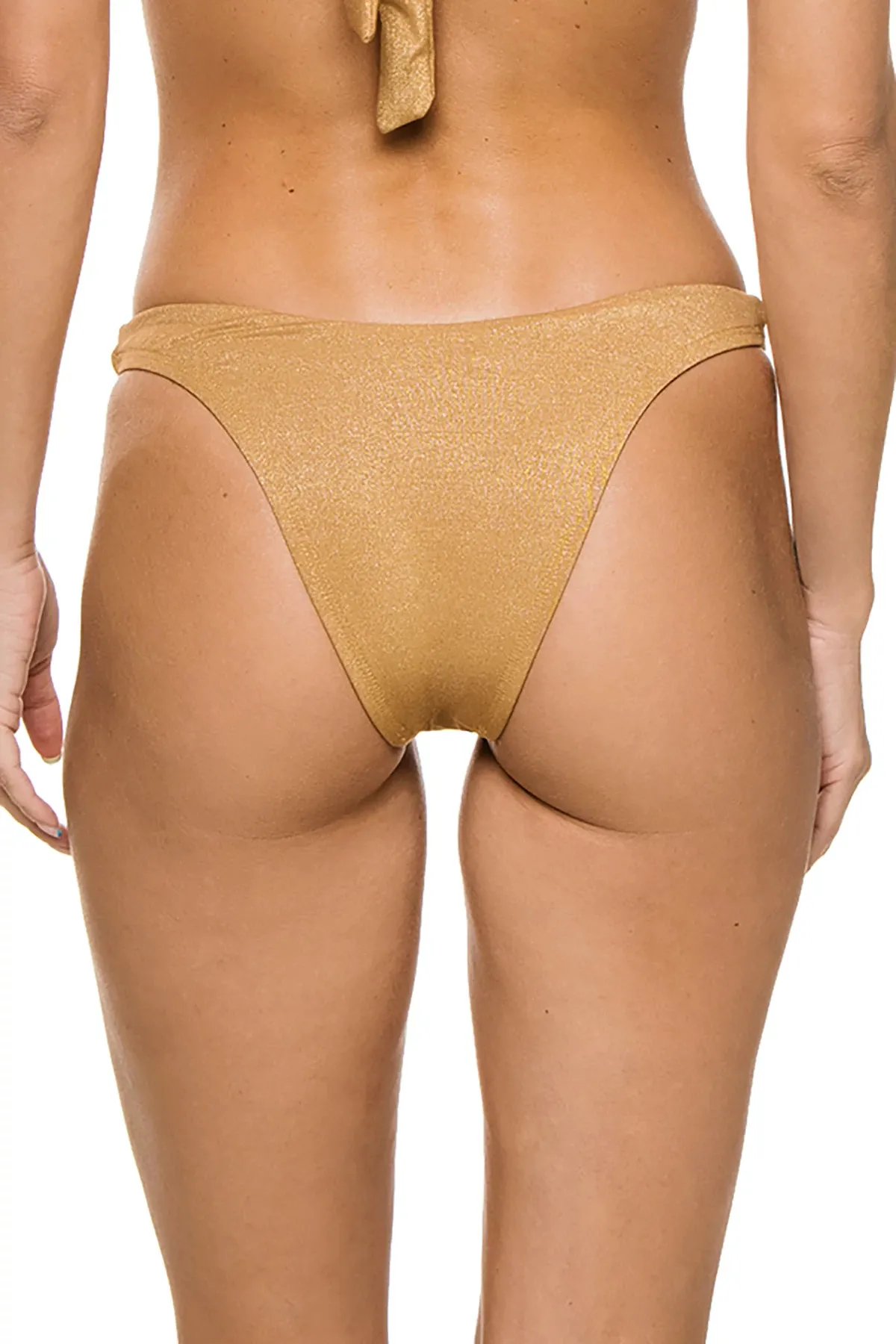 Metallic California High Leg Brazilian Bikini Bottom