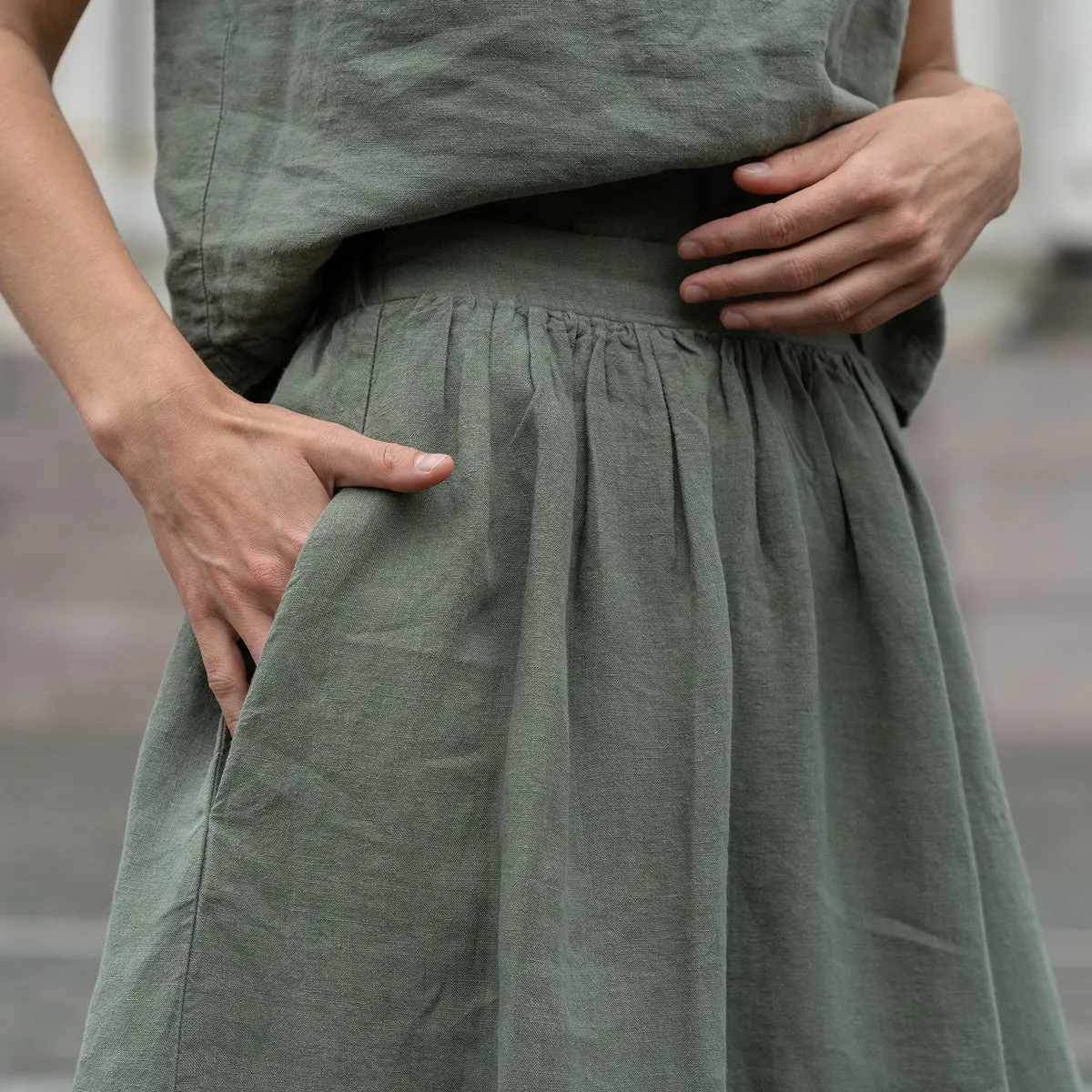 Midi Skirt Sophia Stone Green