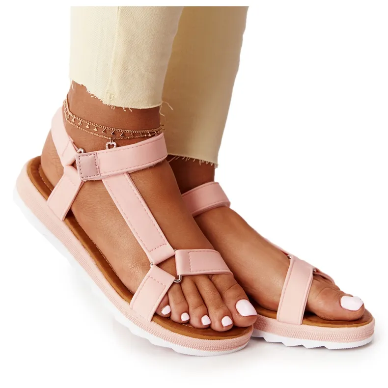 MSMG Women's Sandals On A Rubber Sole Coral Stranger pink