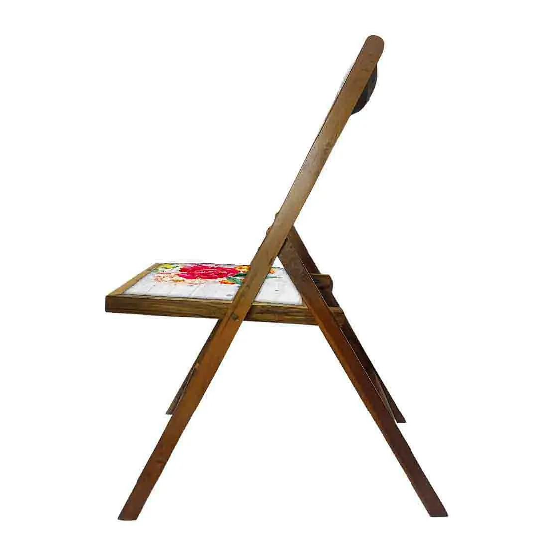 Nutcase Foldable Chair With Cushion - Red Rose White Background