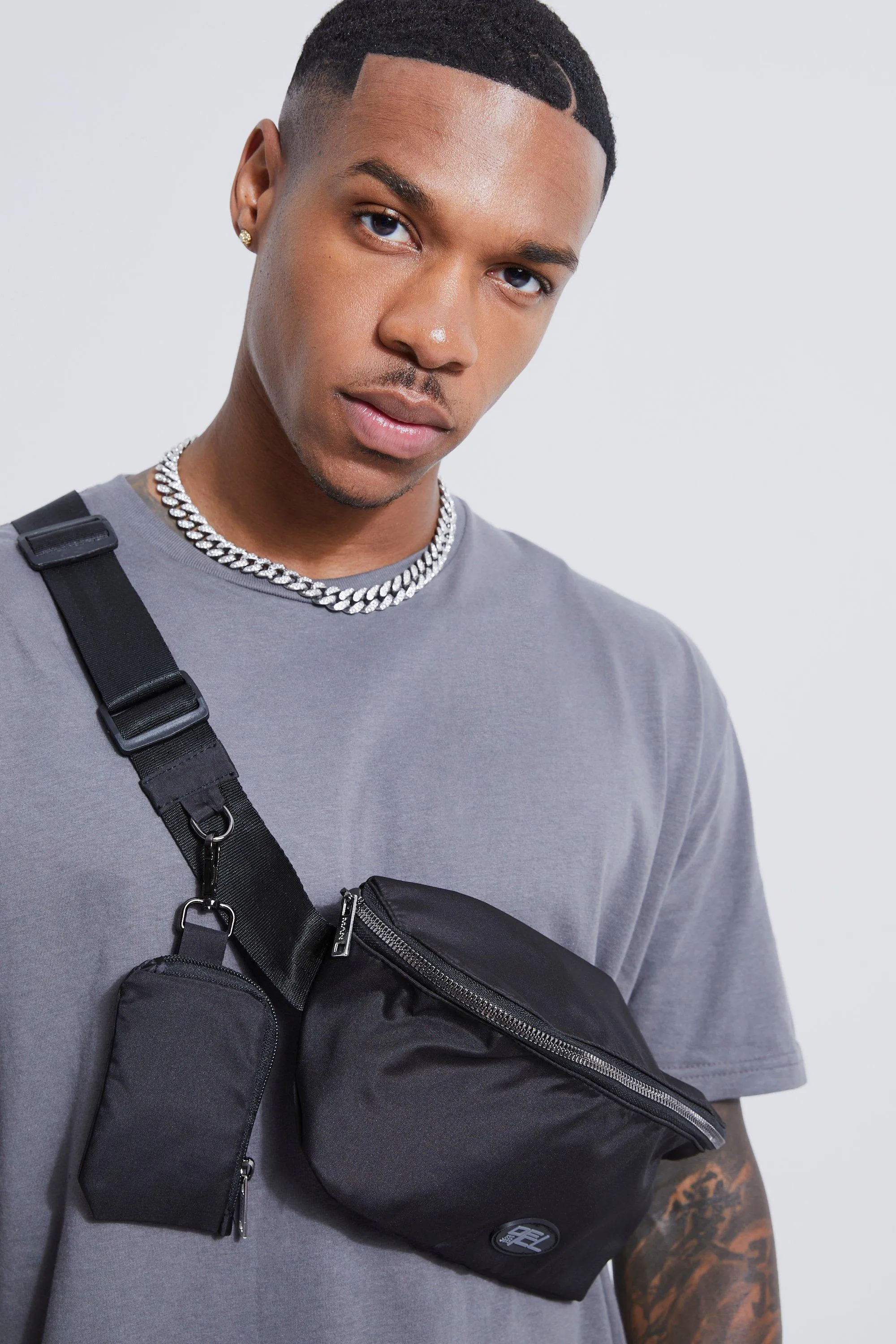 Ofcl Cross Body Bag With Attachment | boohooMAN UK