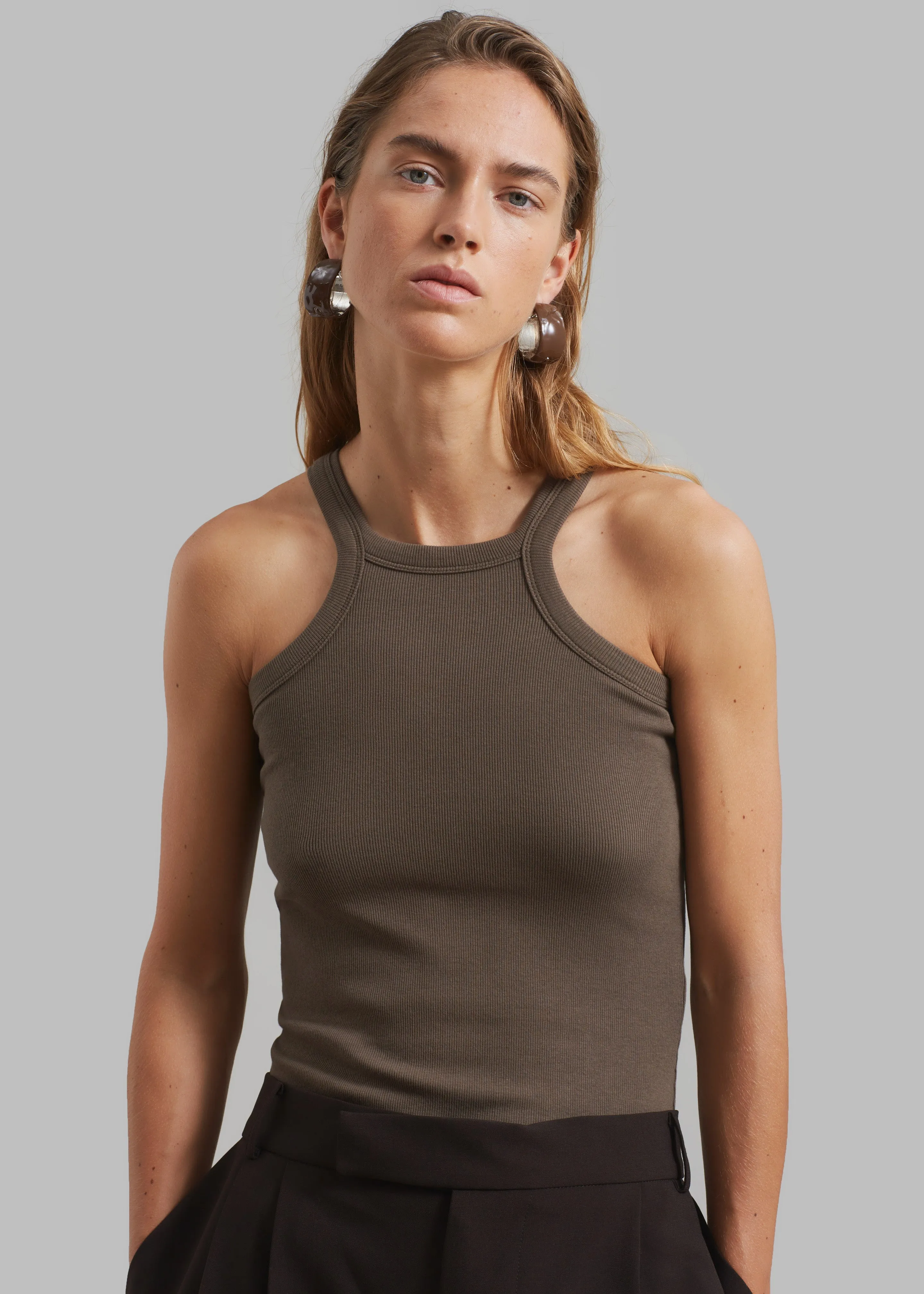 Omi Halter Tank Top - Brown