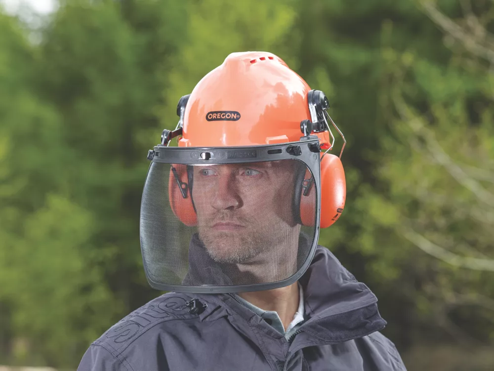 Oregon  Forestry Helmet with Ear Defenders & Visor - Screwfix