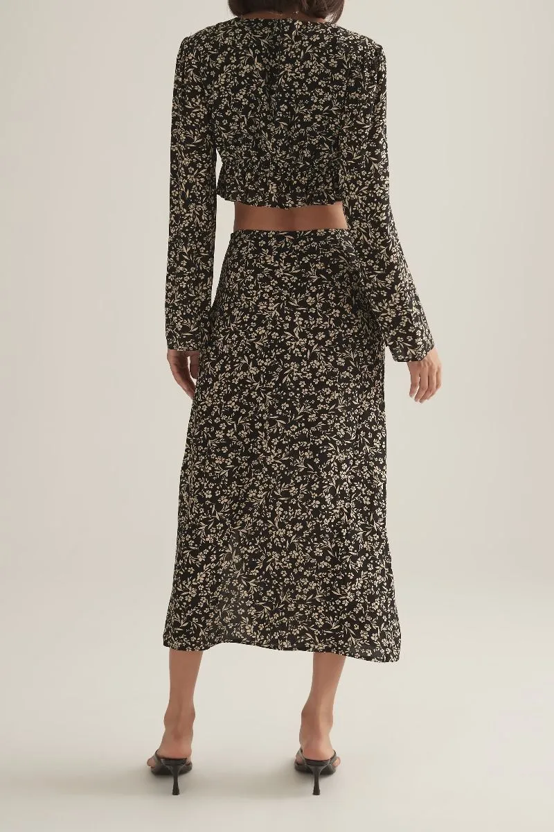 OWNLEY Peony Skirt Dark Floral