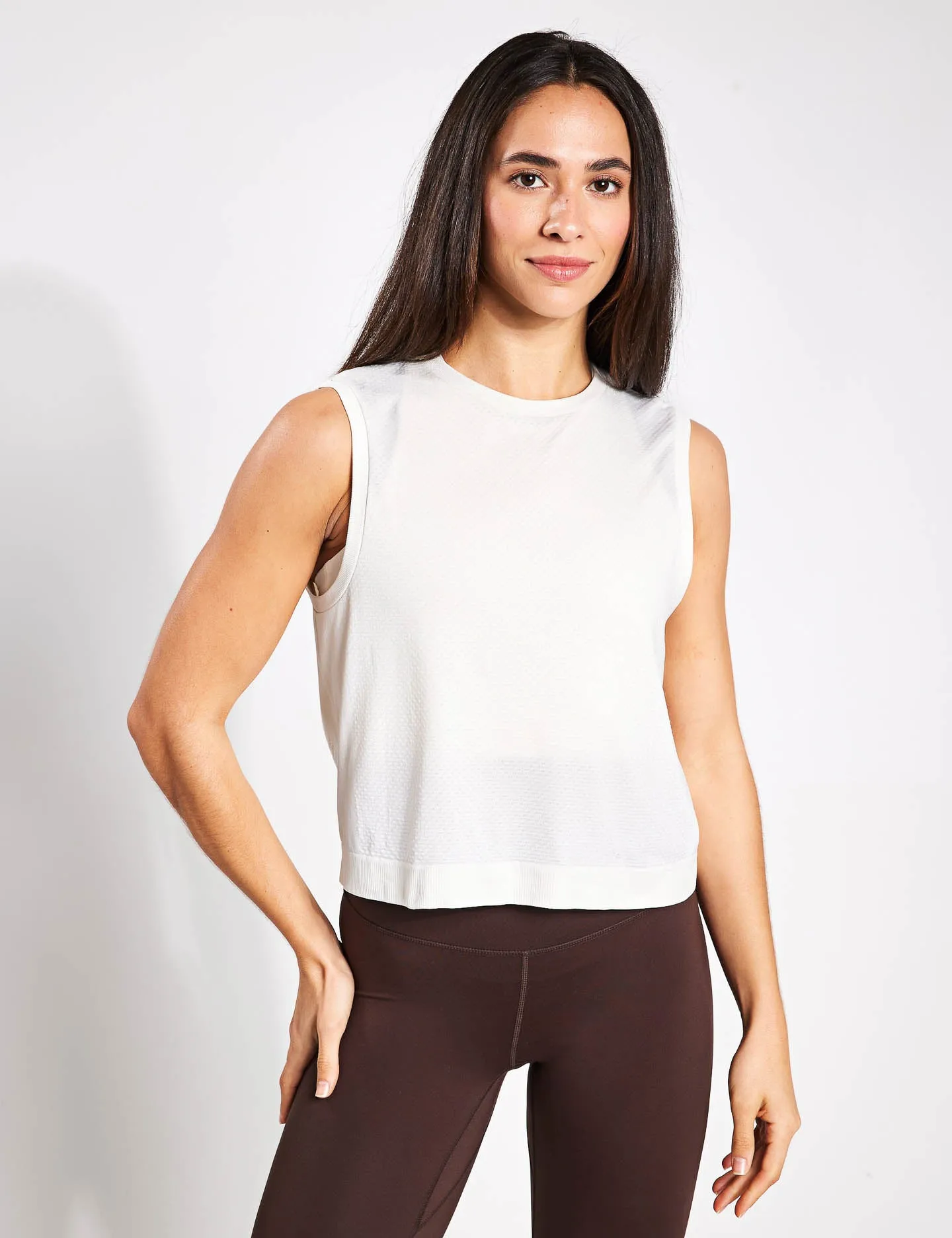 Page Seamless Crop Tank - Snow White