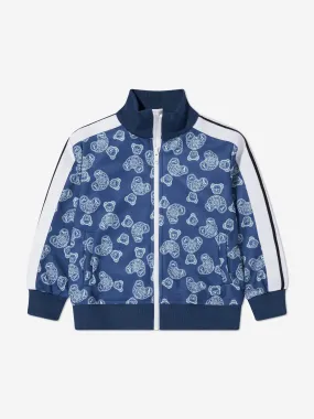 Palm Angels Boys AOP Bears Paisley Track Jacket in Blue