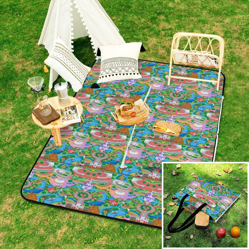 Park Map Zipper Picnic Mat