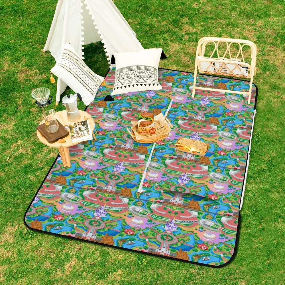 Park Map Zipper Picnic Mat