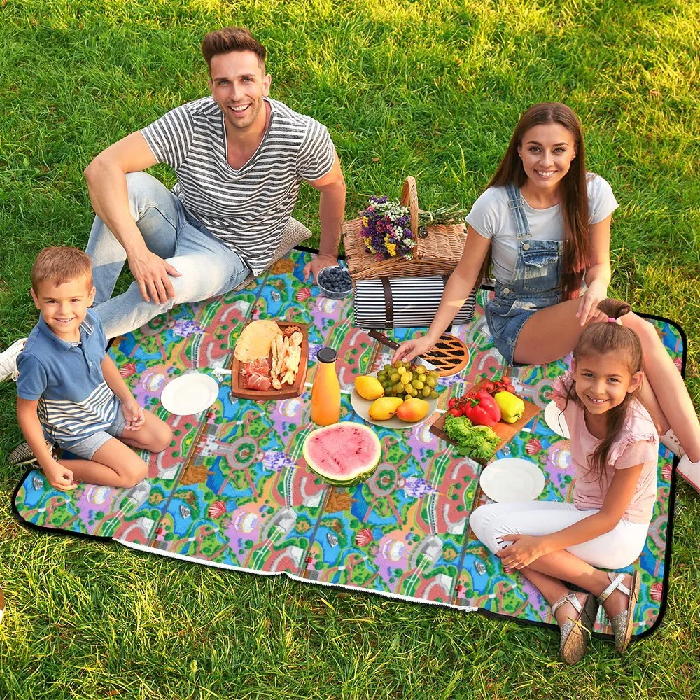 Park Map Zipper Picnic Mat