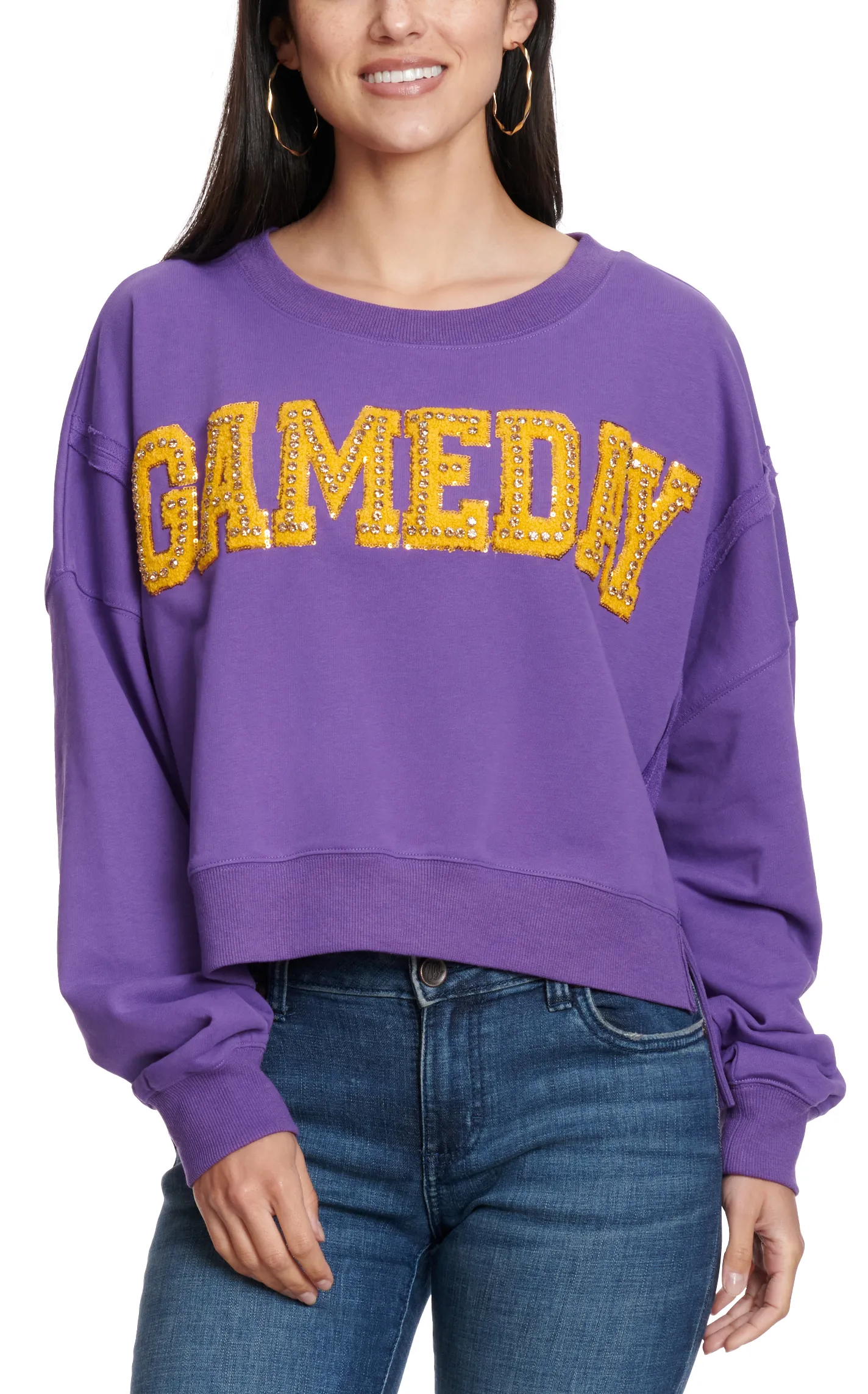 Peach Love Women's Purple GameDay Sparkling Pullover