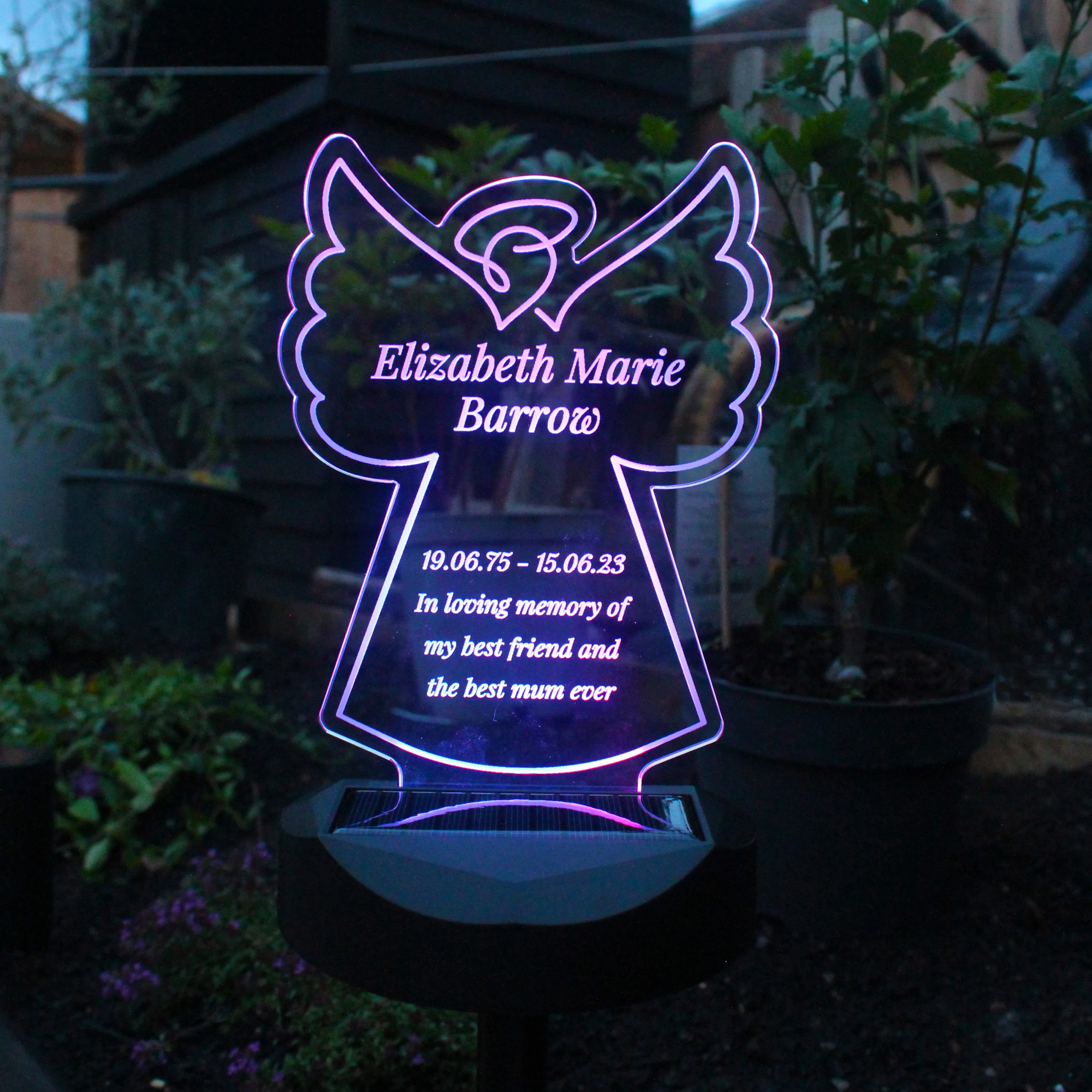 Personalised Angel Memorial Outdoor Solar Light