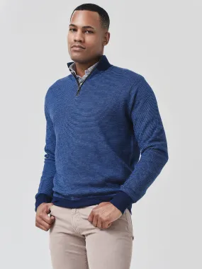     PETER MILLAR  Crown Men's Two-Color Broken Jersey Quarter-Zip Pullover    