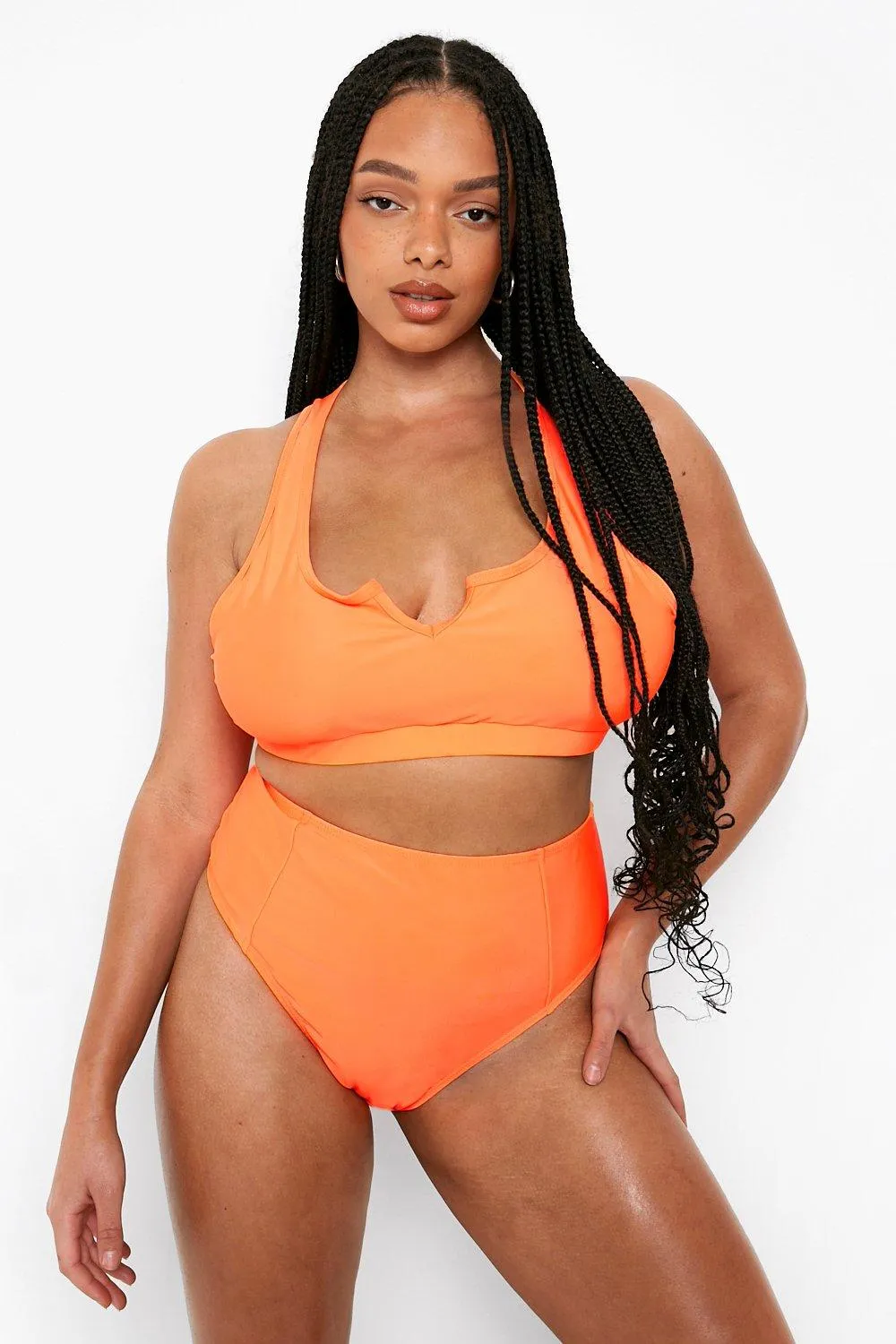 Plus Neon Essentials Notch Neck Bikini Top