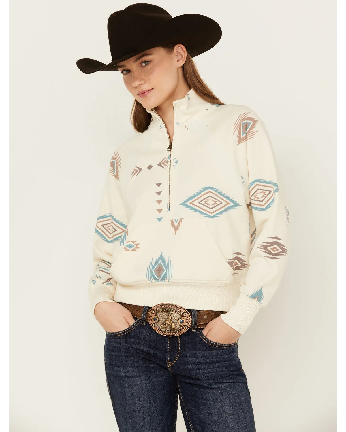 Product Name:  Shyanne Women's 1/2 Zip Southwestern Print Pullover Fleece