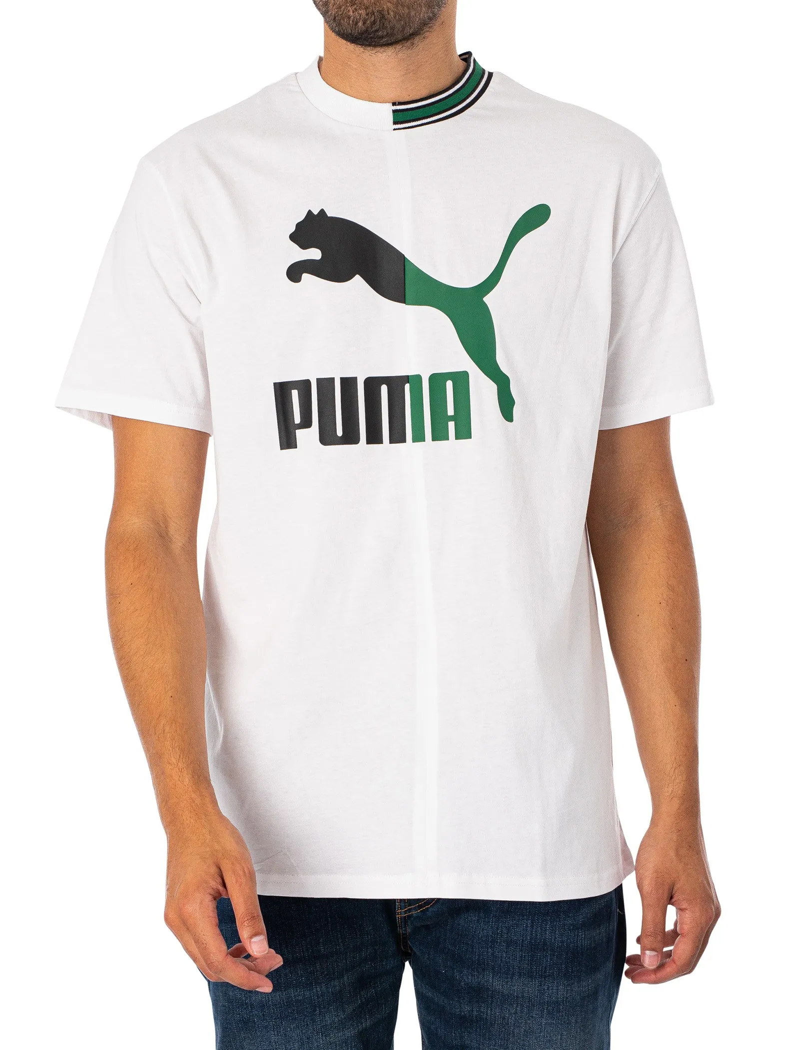 Puma Relaxed Classic T-Shirt - White/Green/Black