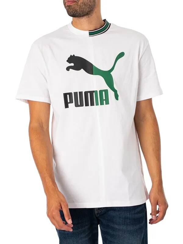 Puma Relaxed Classic T-Shirt - White/Green/Black