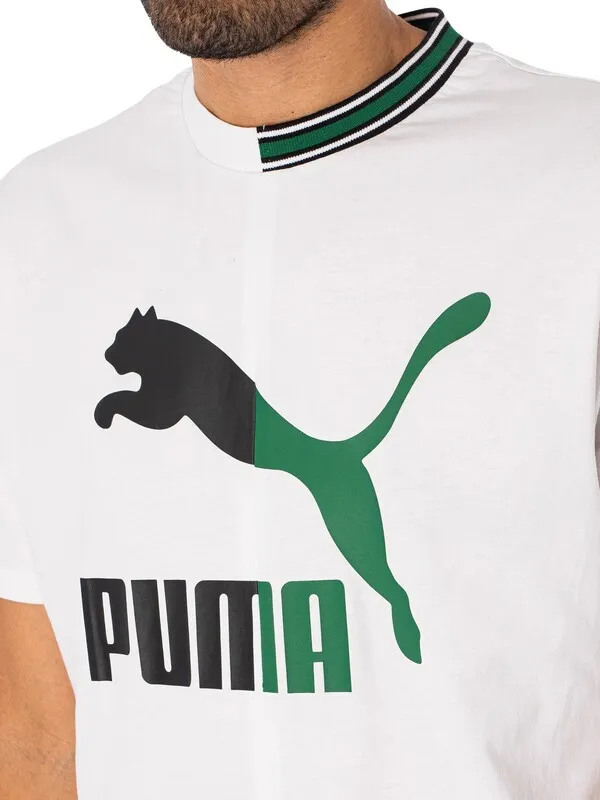 Puma Relaxed Classic T-Shirt - White/Green/Black