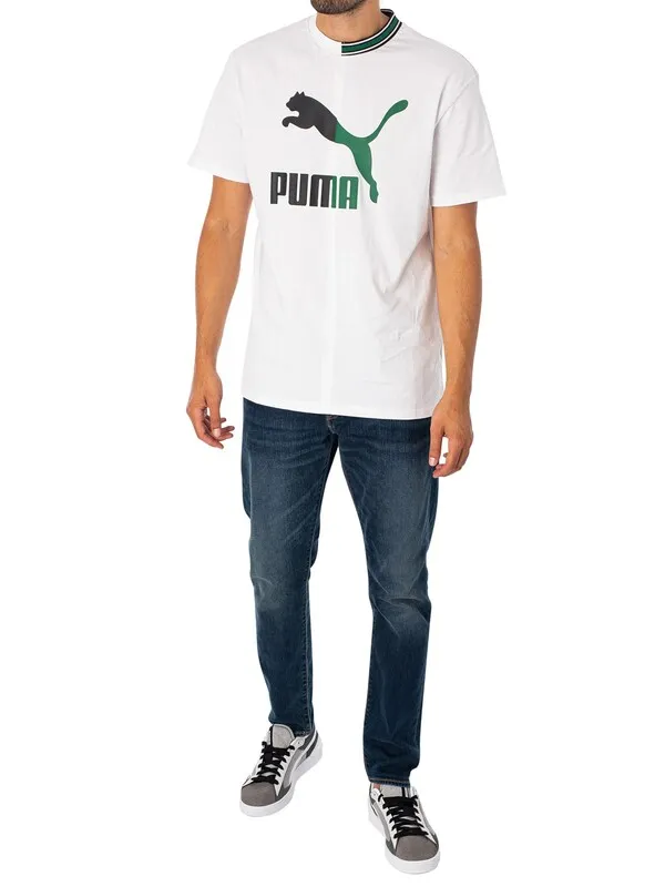 Puma Relaxed Classic T-Shirt - White/Green/Black