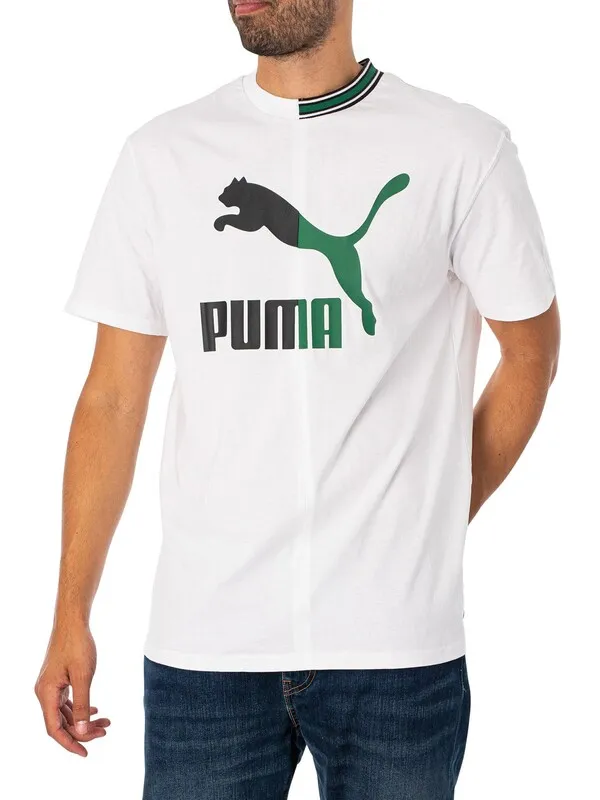 Puma Relaxed Classic T-Shirt - White/Green/Black